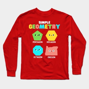 Simple Geometry Math Cute Faces Funny Shapes Oregon Long Sleeve T-Shirt